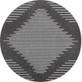 thumbnail image 2 of Unique Loom Outdoor Modern Collection Area Rug - Tambor (10' 8" Round Charcoal Gray/Ivory), 2 of 6