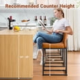 thumbnail image 5 of 24" Bar Stools, Counter Height Bar Stools with Back, Modern PU Leather Barstools for Kitchen Island, Upholstered Bar Chair with Black Metal Frame Footrest, 5 of 7