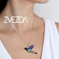 thumbnail image 2 of Juego de aretes y cadena ZVEZDA colibri plata mexicana ley .925 Multicolor, 2 of 5