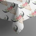thumbnail image 5 of White Buffalo Skull Flower Pattern Square Tablecloth,Waterproof Square Table Cover,Wipeable Spillproof Washable Table Cover for Home Kitchen Party Decor 42"X42"(107x107cm), 5 of 6