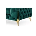 thumbnail image 3 of Moderno Tufted Sofa Finished in Velvet Fabric in Green, 3 of 6