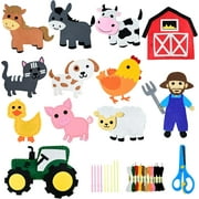 Sewing Kit for Kids,Farm Animals Crafts Sew Projects for Sewing Beginner, 12pcs Plush Animals Sewing Kit for Girls 7 8 9 10 11 12 Years