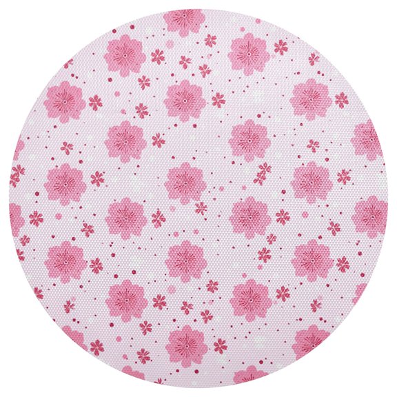 Lightpinkcherryblossoms Round Placemats Set of 6 Woven Non-Slip Washable Heat Resistant Table Mats 15.4 Inch for Kitchen Dining Decor