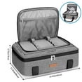 thumbnail image 6 of LHZK Insulated Casserole Carrier for Hot or Cold Food, with Upgrade Compartment for Fixing Campping Cutlery, Lasagna Holder Tote for Potluck Parties, Picnic, Fits 11 x 15 or 9 x 13 Baking Dish (Grey), 6 of 6