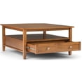 thumbnail image 3 of Simpli Home Table Basse Carrée Transitionnelle de 36 Pouces en Bois Warm Shaker, Brun Doré Clair, 3 of 9