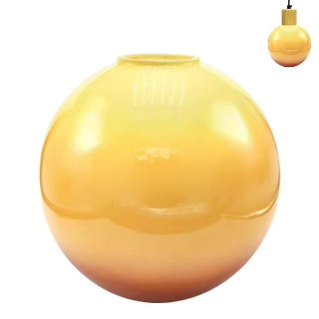 FSLiving 1-Pack 7.1" Gradient Orange Glass Round Lamp Shade Replacement, Globe Glass Lampshade Cover, DIY Torchiere Shade Decorative for Pendant Light Table Lamp Swag Ceiling Lamp Wall Sconce
