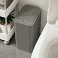 thumbnail image 5 of AuroraX 2.2 Gallon Bathroom Trash Can with Press Top Lid Affordable Luxury Rectangle Odor Seal Gray 2 Pcs Trash Bin Plastic Modern for Bathroom Bedroom Office, 5 of 8