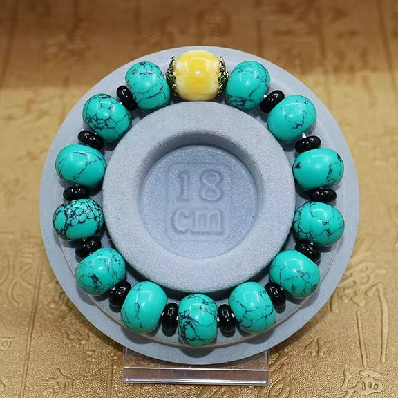 Retro Style Stretch Bracelet with 16mm Drum Bucket Beads Elastic Bead Strand Unisex Jewelry Accessory for Daily Wear