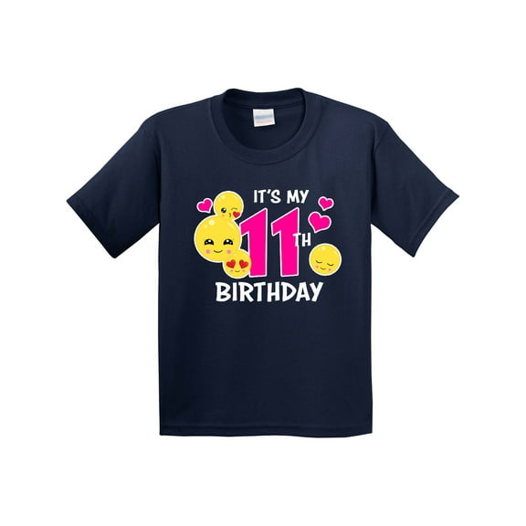 Inktastic Its My 11th Birthday with Smiling Emoticons Youth T-Shirt