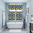 thumbnail image 4 of Summer Beach Kitchen Curtains Valances and Tiers Set of 3 Ocean Starfish Shell Coastal Conch Lemon Flowers Blue Tier Curtains and Valance with Rod Pocket for Small Windows, 27.5"x36", 4 of 9