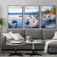 thumbnail image 3 of IDEA4WALL 3 Piece Framed Canvas Wall Art for Living Room, Bedroom Lake Tahoe Canvas Prints for Modern Home Decoration Ready to Hang, 3 of 4
