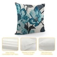 thumbnail image 4 of Shiartex  Throw Pillow Cover Blue Flower Floral Teal Pattern with Roses Watercolor Colorful Decorative Pillow Case Funny Home Decor Square 18 x 18 Inch Cushion Pillowcase, 4 of 5