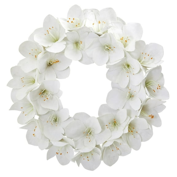 Nearly Natural 24 In. Amaryllis Artificial Wreath