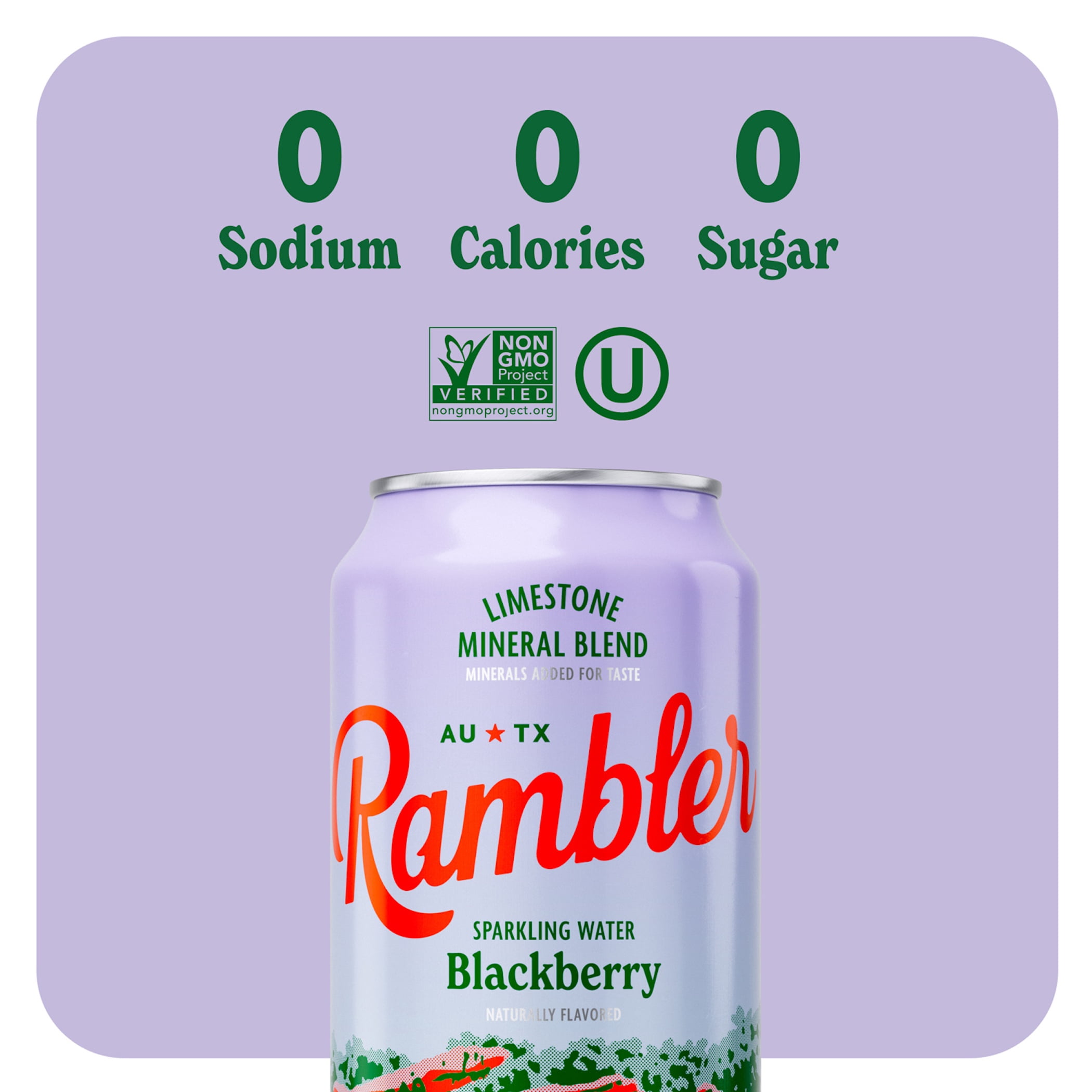(3 pack) Rambler Blackberry Sparkling Water 8 - 12 fl oz Cans