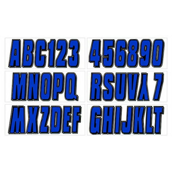 Hardline Products Série 320 Correspondant à l'Usine Bateau de 3 Pouces &amp; PWC Numéro d'Enregistrement Kit, Bleu/noir