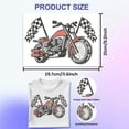 thumbnail image 2 of Parches termoadhesivos de diamantes de imitación blancos con diseño retro de motocicleta para ropa, 11,6 x 8,2 pulgadas, apliques de lentejuelas grandes para planchar., 2 of 9