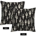 thumbnail image 2 of Western Cactus Covers 18 x 18 Set of 2 Black Decorative Throw Pillow Cover Plants Linen Outdoor Pillowcases Farmhouse Home Decor for Couch Bed Sofa, -P0424-PC007, 2 of 6