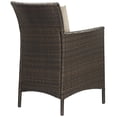 thumbnail image 3 of Conduit Outdoor Patio Wicker Rattan Dining Armchair Set of 2 Brown Beige, 3 of 3