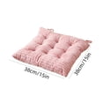 thumbnail image 3 of Thick Striped Corduroy Square Seat Cushion with Fixed Ties 38x38cm Office Dining Window Futon Chair Pad,Pink, 3 of 6
