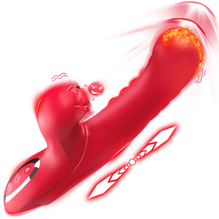 Adult Sex Toys Vibrator with 7 Thrusting 5 Tapping 10 Vibrating Modes & Heating Function Vibrators