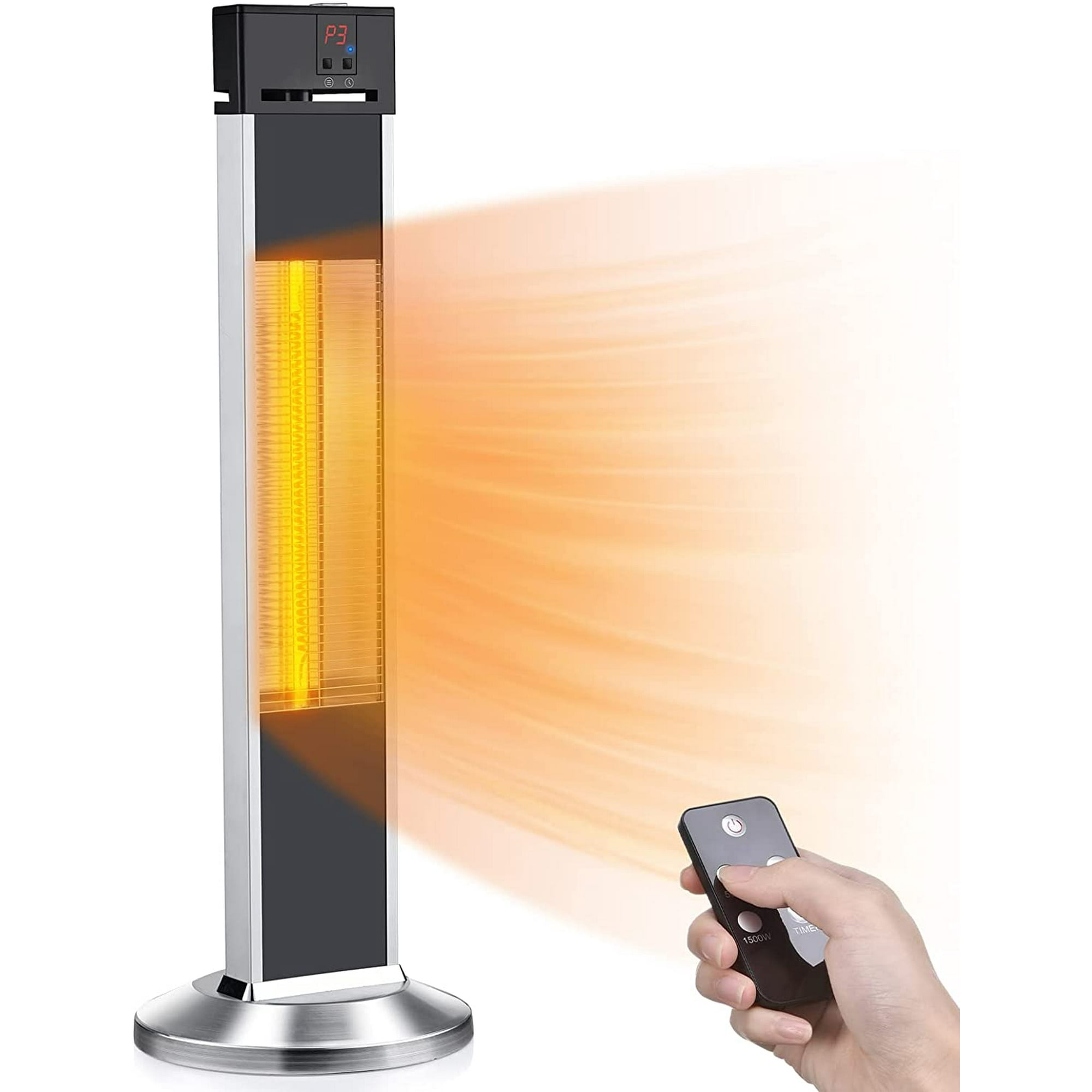 Patio Heater - Air Choice 1500W Electric Heater/ Outdoor Heater with 3S  Quick Heating/ Safe Infrared Heater with 3 Modes/ Super Quiet Room Heater/  Garage Heater for Large Space/ Bedroom, Office Heate -