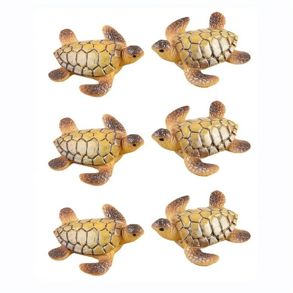 6-Pack Miniature Sea Turtles For Aquariums - Charming Resin Ornaments, Ideal Fish Tank Decor Accessories