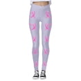 thumbnail image 3 of KHONTS Cancer Awareness Leggings for Women Ribbon Leggings High Waisted Yoga Pants Stretchy Athletic Tights I-Purple M, 3 of 5