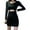 Balck, variant on Ochine Women Bodycon Dress Long Sleeve Round Neck Ruffle A Line Cut Out Button Down Sexy Mini Dresses Party Club Goingout