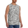 thumbnail image 2 of Balery Silver Glitter Men's Sleeveless Muscle Shirts Workout Tank Top, Moisture Wicking, Odor Protection-Small, 2 of 8