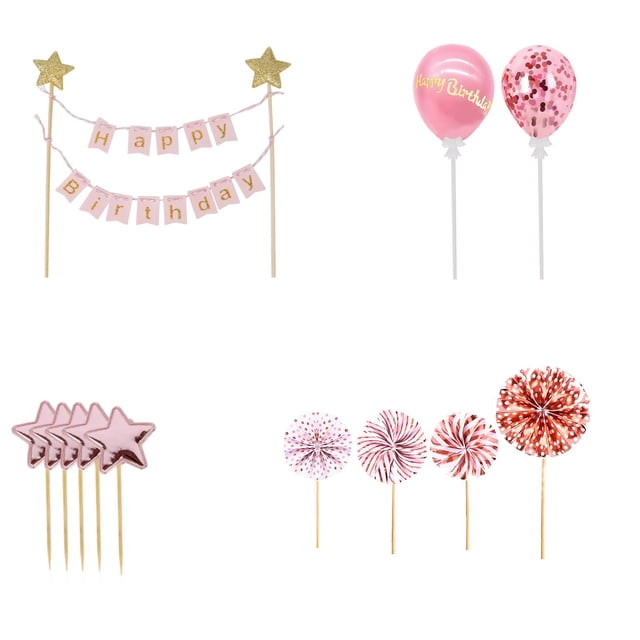 12 piezas, decoración para tarta de feliz cumpleaños, decoración para tarta de cumpleañera