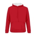 thumbnail image 3 of Bmisegm Women Fashion Solid Hooded Drawstring with Pocket Hoodies for Women Sweatshirt Hoodie for Everyday Use Red S, 3 of 3