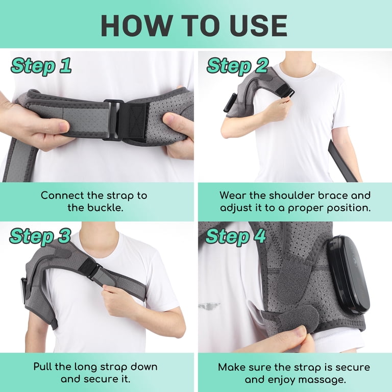 Heated Shoulder Massage Brace, Shoulder Heating Pad with Massage, Arm Heated Wrap, Cordless Shoulder Heated Wrap - 3 Heat & Vibration Levels, 5000mAh Heated Shoulder Massage Brace, Shoulder Heating Pad with Massage, Arm Heated Wrap, Cordless Shoulder Heated Wrap - 3 Heat & Vibration Levels, 5000mAh