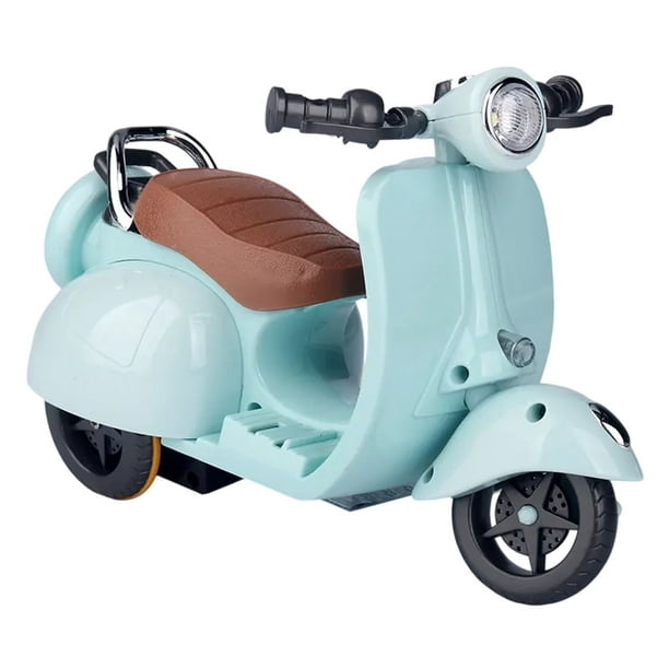 Patinete de juguete con luz y música, interactivo y giratorio. Lindo juguete para sentarse, ideal para decorar el escritorio o como adorno para coleccionistas. ¡Exhibe tu motocicleta!