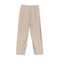 thumbnail image 3 of Vsdgher Brown Gingham Print Mens Pajama Pants Sleep & Lounge Pants, PJ Bottoms With elastic waistb and Pockets, 3 of 5