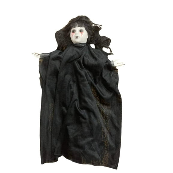 Ashland Halloween Hanging Black Hair Doll Decoration 16in