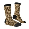 thumbnail image 2 of Goofa Leopard Print Brown Printed Men's Crew Socks, Soft Durable Breathable Moisture-Wicking with Odor Control Cotton socks, 2 of 9