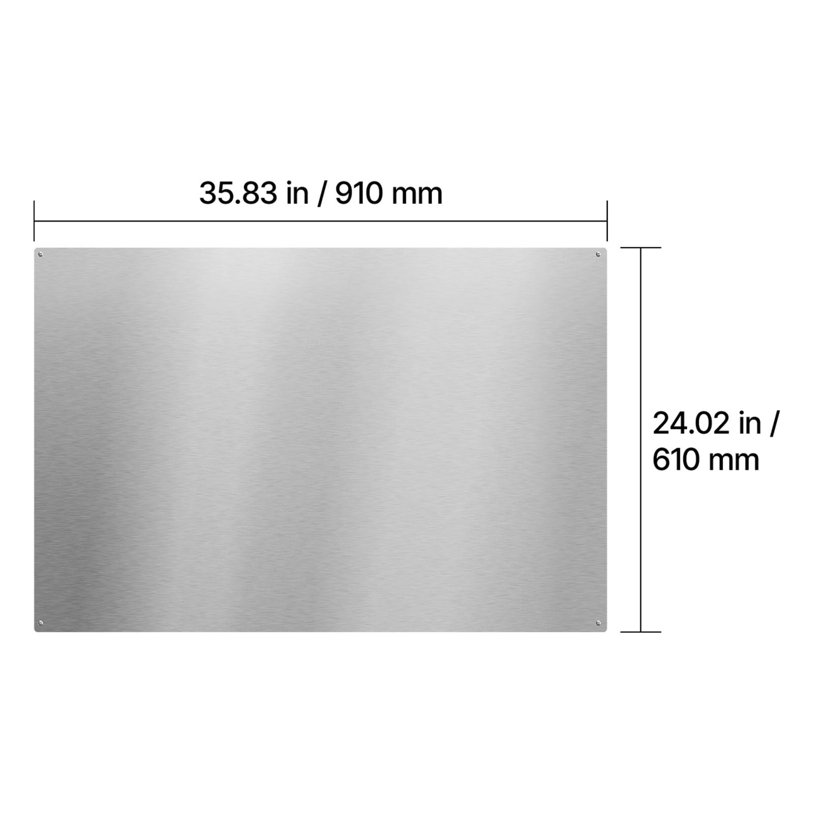 KFFKFF 36" x 24" Stainless Steel Stove Backsplash, Smooth Surface Splatter Guard,Wall Protector for Range Hood, Easy-to-Clean Kitchen Metal Panel with Pre-Drilled Holes for Simple Installation,Silver