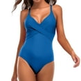 thumbnail image 1 of Women's Plus Size One Piece Swimsuit V Neck Tummy Control Swimwear Bikini, 1 of 3