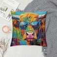 thumbnail image 2 of Orinice bull sunglasses tie dye Graphic Decorative Cotton Linen Throw Pillow Cover 1PC with Zipper Closure for Home Couch Living Room Bed Sofa 18x18in, 2 of 5