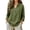 #01 Army Green, variant on Women's Mandarin Collar Henley Blouse, Button Placket Long Sleeve Top, Relaxed Fit Work Shirt for Vacation Work Leisure, Army Green M