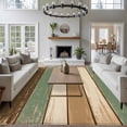 thumbnail image 3 of 5'x8' Area Rugs, Farmhouse Sage Green Brown Indoor Outdoor Area Rug for Living Room Bedroom, Country Vintage Wooden Washable Bathroom Rugs Kitchen Floor Carpet Mats Home Decor Aesthetic, 3 of 8