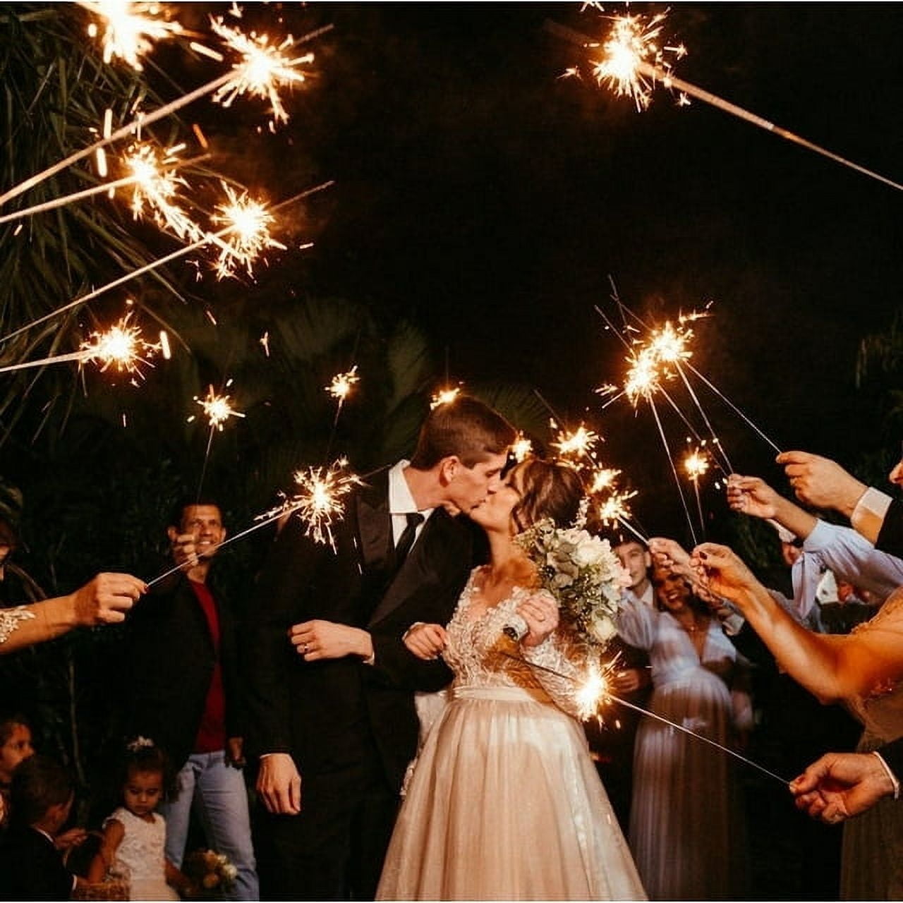 Wedding Sparklers Now Premium Gold Sparklers, 20-inch, Pack of 96, Metallic Theme, Fireworks