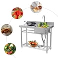 thumbnail image 3 of Single Bowl Kitchen Sink Fits Laundry Room Bathroom Stainless Steel Durable, 3 of 14