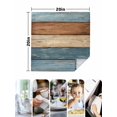 thumbnail image 4 of Farmhouse Blue Brown Cloth Napkins Set of 6 Reusable Dinner Napkins, Vintage Wooden Striped Cocktail Napkin Washable Table Napkins for Wedding/Holiday Party/Baby Shower 20"x20", 4 of 7