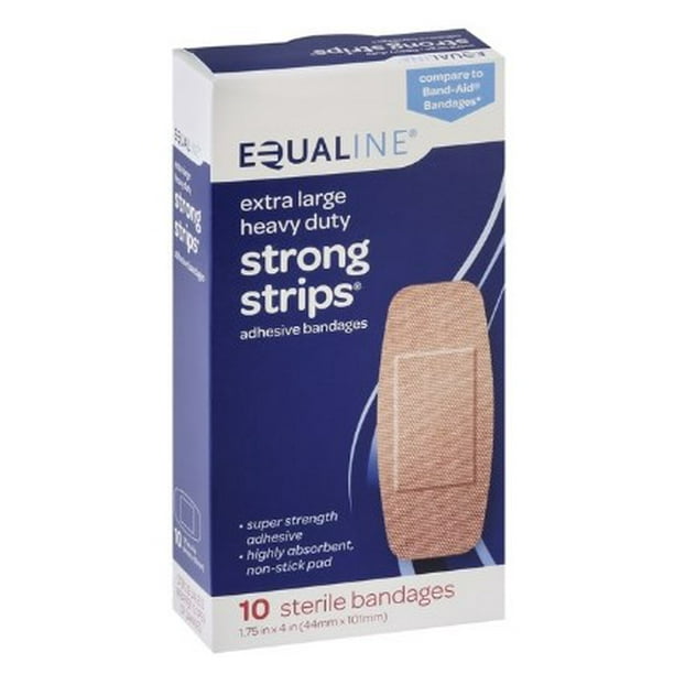 Equaline Extra Large Heavy Duty Fabric Strip Bandages 10 ct