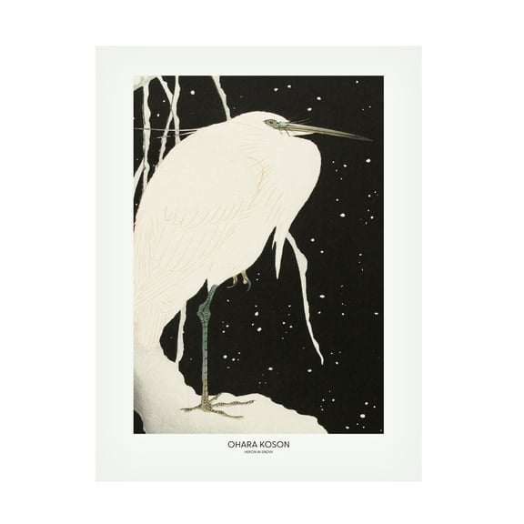 Trademark Fine Art Pictufy Heron In The Snow Canvas Wall Art