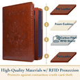 thumbnail image 5 of ComfiTime Passport Holder, RFID Blocking PU Leather Passport Cover and Vaccine Card Holder for Women & Men, Waterproof Passport Case Travel Wallet, Travel Credit Card Holder Protector, Brown, 5 of 11