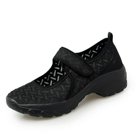

Women s Mary Jane Sneaker - Walking Shoes with Hook and Loop Closure and Concealed Orthotic Arch Support
