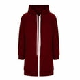 thumbnail image 6 of Zipper Long Hoodies for Women, Oversized Jacket Coat with Pocket, Casual Fall Long Sleeve Sweatshirts, 6 of 7