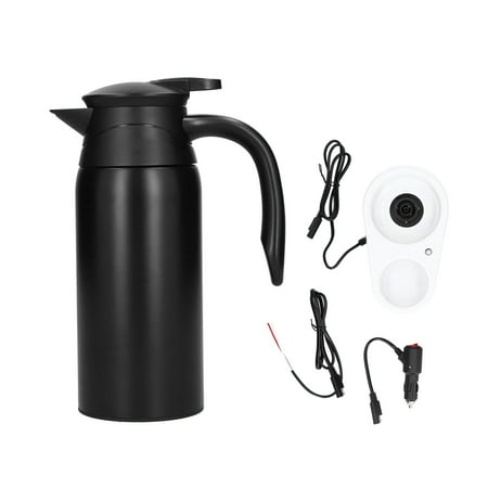 

2024 800ml Electric Teapot with Base Large Capacity Portable Insulation Water Heater Pot Kettle for CarMatte Black